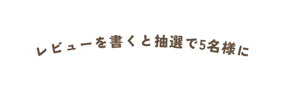 レビューを書くと抽選で5名様に